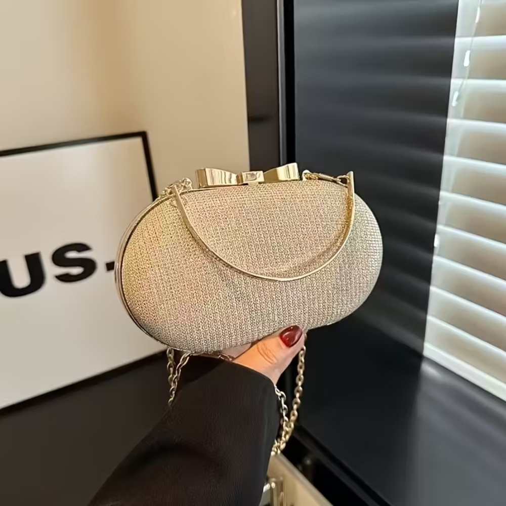 Chic Silver Evening Clutch